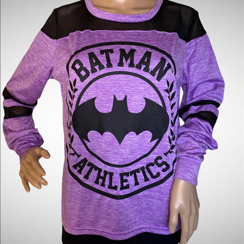 Batman Athletics Mesh Panels Top Shirt Sz Med VGC